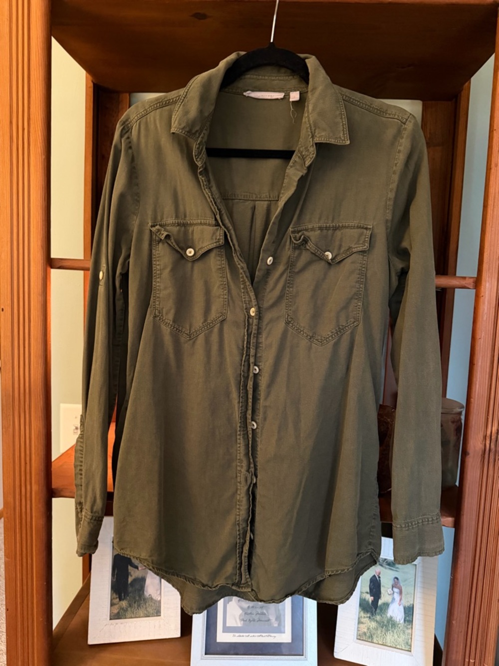 Athleta Olive Green Utility Shirt Jacket